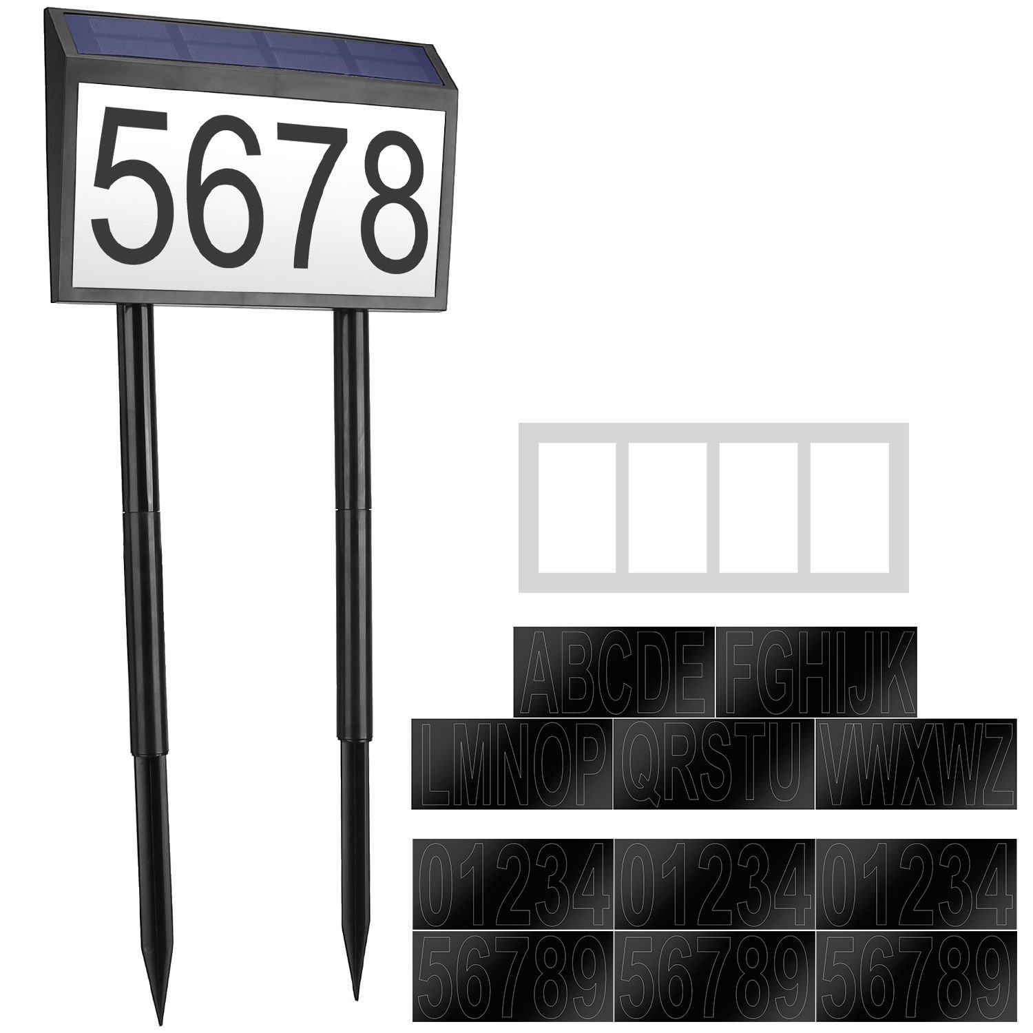 Solar Powered House Numbers LED Light Dusk To Dawn Address Plaque Sign Waterproof Wall Mount Ground Stake Number Plate Lamp for House Yard Garden Stre Solar Powered House Numbers LED Light Dusk To Dawn Address Plaque Sign Waterproof Wall Mount Ground Stake Number Plate Lamp for House Yard Garden Stre