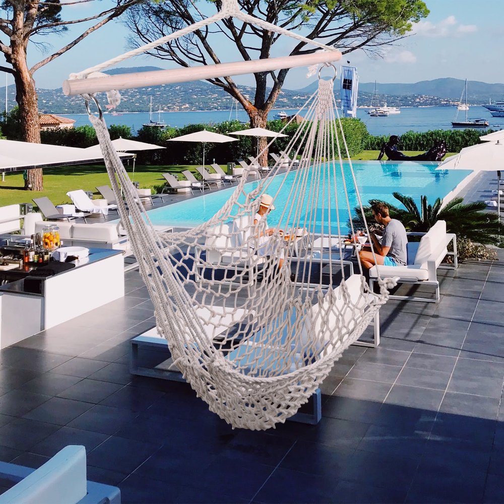 Indoor Outdoor Garden Cotton Hanging Rope Air/Sky Chair Swing Beige Hammocks Indoor Outdoor Garden Cotton Hanging Rope Air/Sky Chair Swing Beige Hammocks