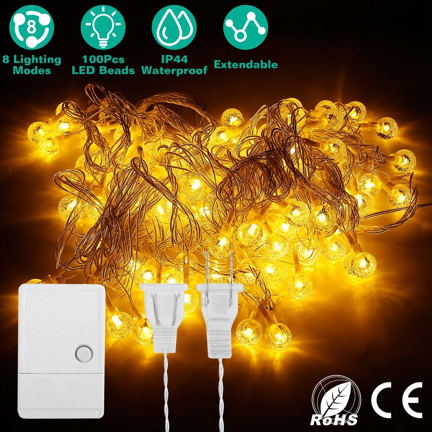 Globe String Lights 100 Ball LED Fairy Lamps IP44 Waterproof Lights Globe String Lights 100 Ball LED Fairy Lamps IP44 Waterproof Lights
